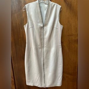 Women cream color leather dress. Size 12.